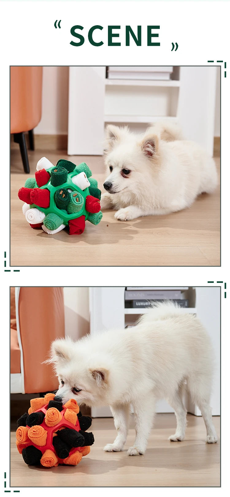Pet Sniffing Ball Halloween Christmas Gift Toy for Pets Hiding Food Toy For Dog Interactive Rubber Ball Dog Sniffing Puzzle Toys