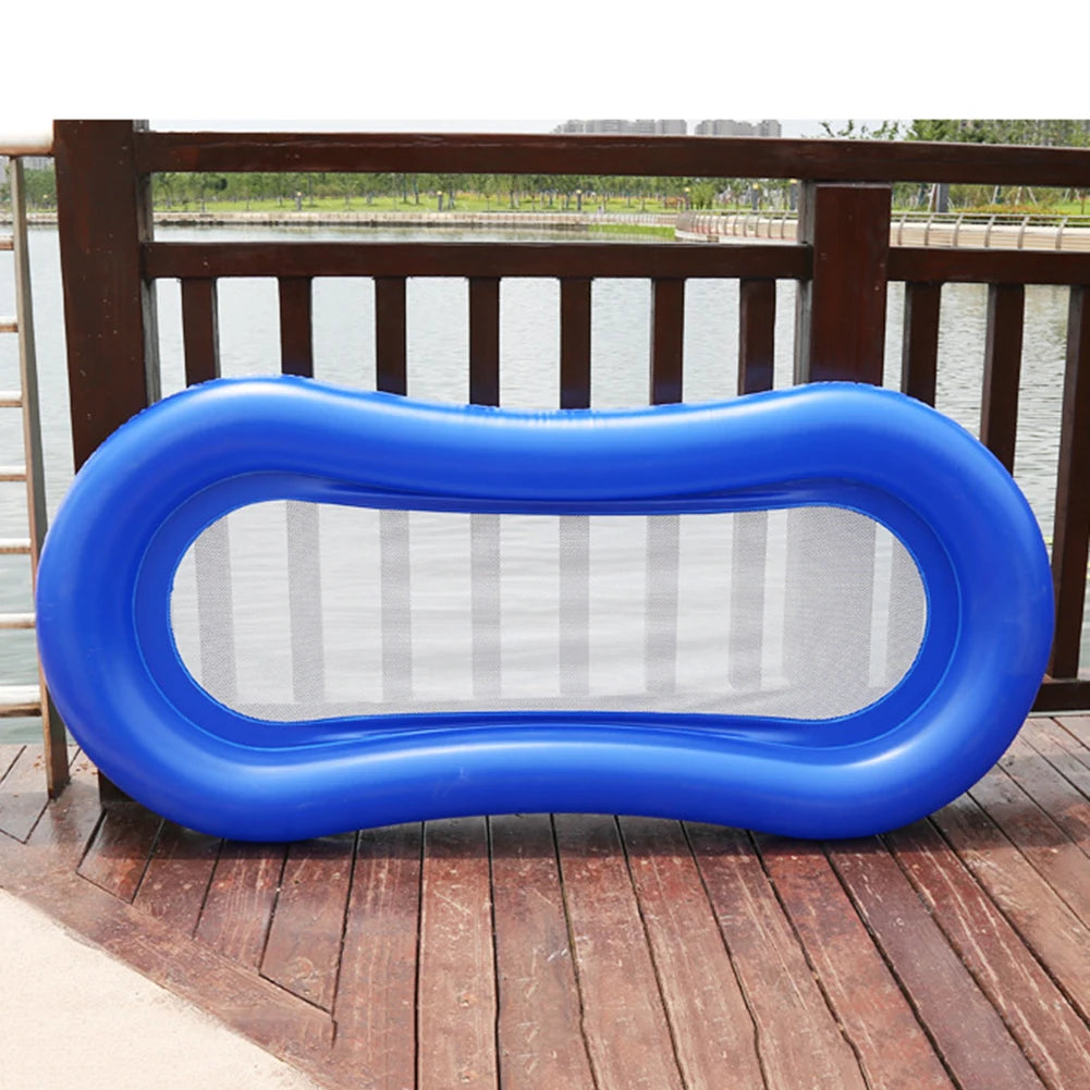 Inflatable Float Hammock floaties for adults Perfect for Poolside Lounging Swimming Pool Loungers Beds Foldable Striped Parties
