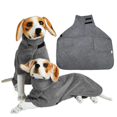Super Absorbent Pet Robe Super Absorbent Microfiber Dog Bathrobe for Fast Drying Adjustable Coat Dressing