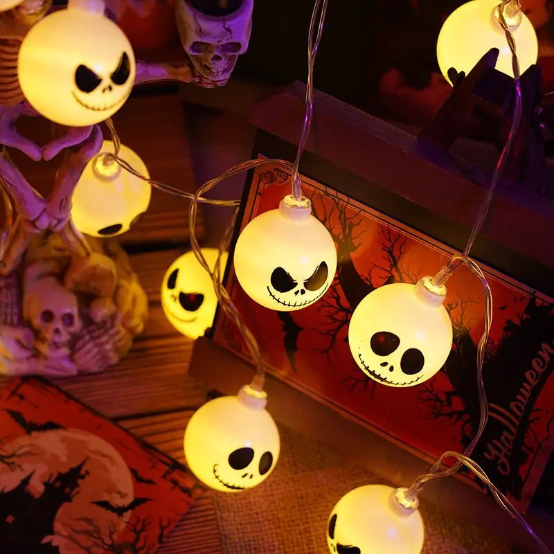 2024 Halloween Day Decoration Ghost String Lights LED Spooky Specter Fairy Lights Ghosts Battery Operated Party Indoor Decor 830