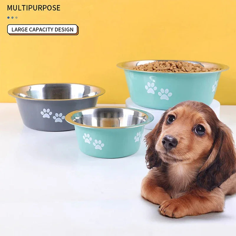 Cute Elevated Dog Bowls for Medium and Large Dogs - Stainless Steel Feeding and Water Bowls