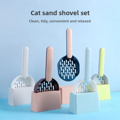 Pet litter scoop set specialized cat litter filter matching base fine hole cat scoop cleaning pet supplies