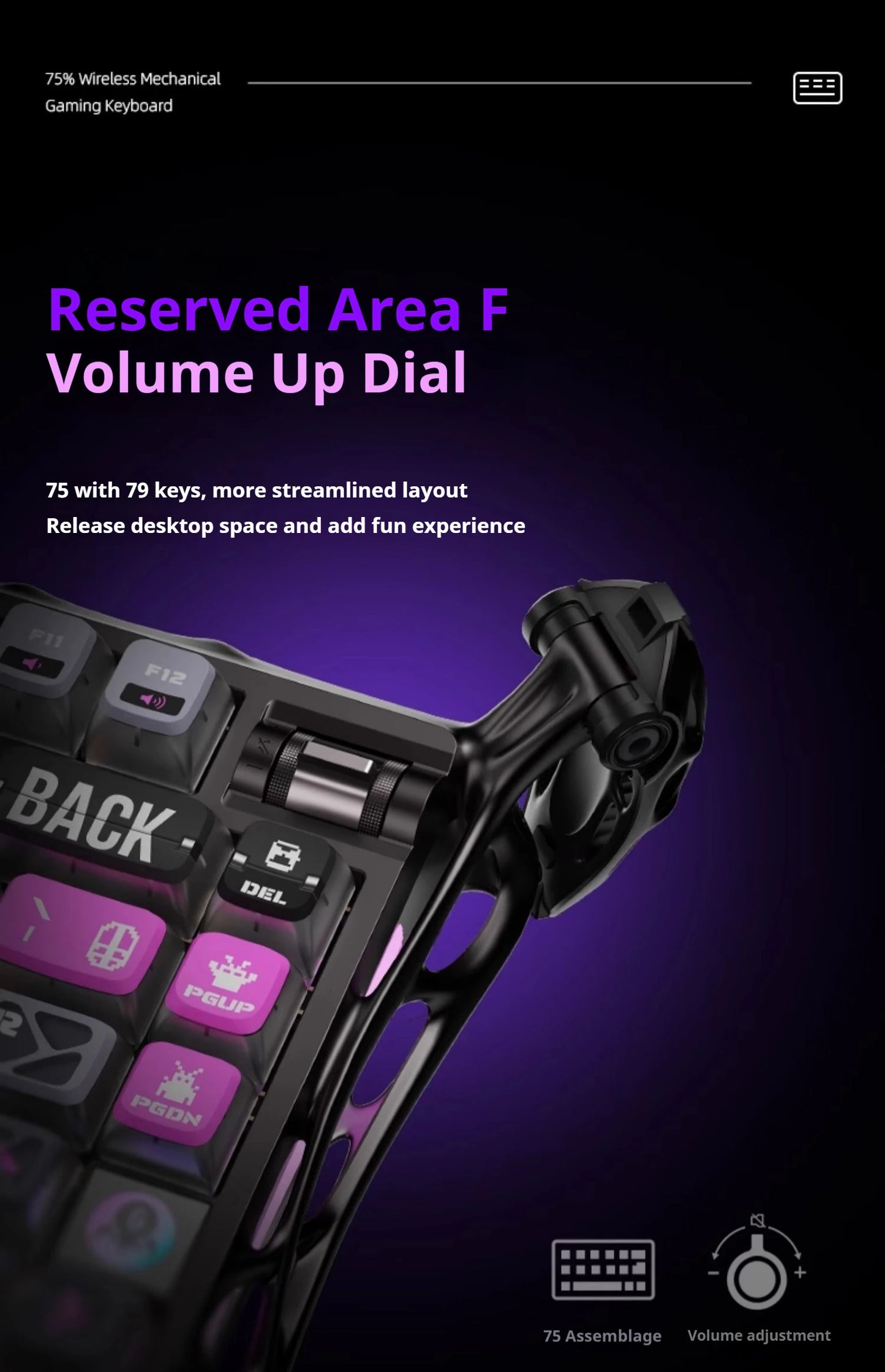 75k1 Pro Gaming  Mechanical Keyboard 79-Key Tri-Mode Connection Full-Key Hot-Swappable Aluminum Shell Fps Esports Games Keyboard