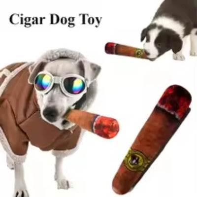 Funny Interactive Dog Toys - Cigar Design Plush Squeaky Pet Toys Grinding Teeth Creative Chew Toy For Small Medium Dog