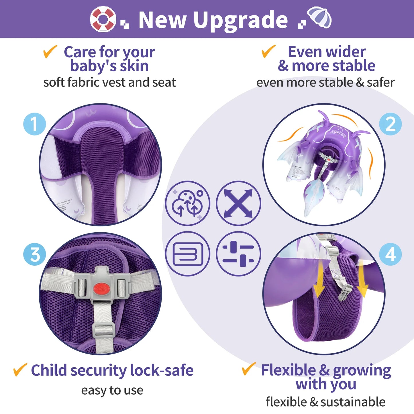 Swimbobo  New Upgrade Cute Cartoon Safety PVC Pool Float Baby Inflatable Swimming Infant Floating Kids Ring Circle Summer Toys