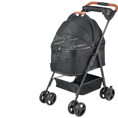 Folding 3-in-1 Dog Stroller with Removable Travel Carrier
