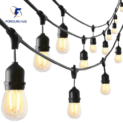 30m Outdoor Festoon LED Fairy Lights Warm White E27 S14 Retro filament Bulb Waterproof Christmas Lights Garland Decoration