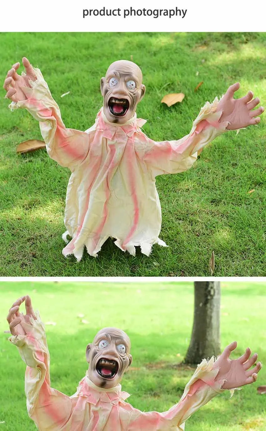 Halloween Horror Decoration To Insert Large Swing Ghost New Voice Control Decoration Scary Props Home Garden Decoration