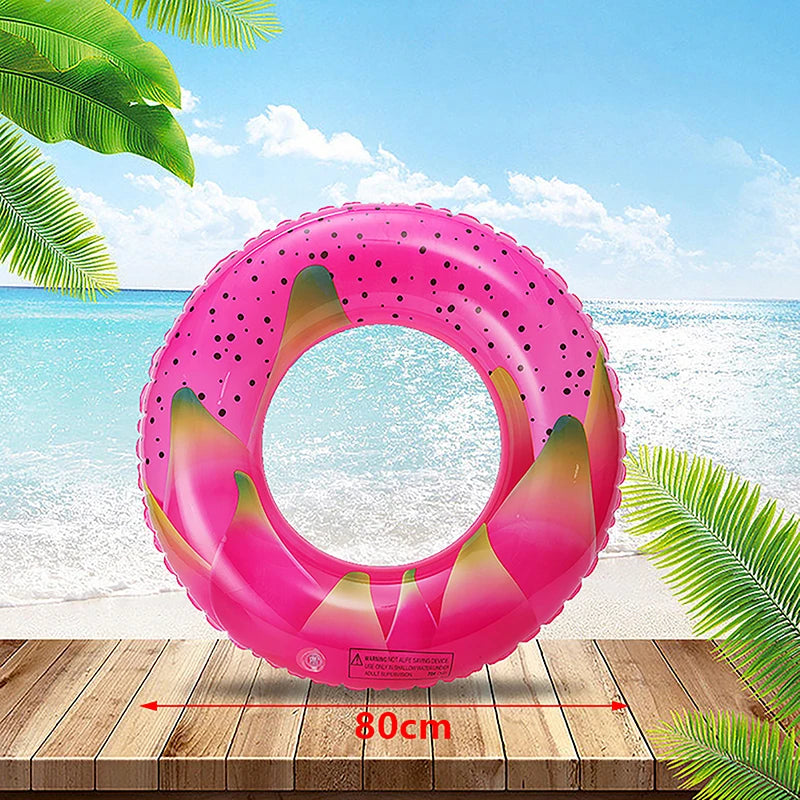 Watermelon Pattern Swimming Ring For Kids Adult Inflatable Mattress Pool Party Swimming Laps Summer Beach Float Water Sports