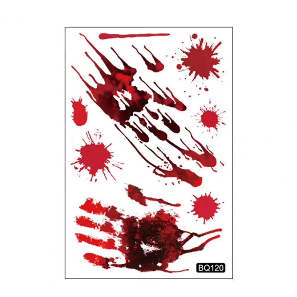 Halloween Sticker Ghost Shadow Blood Handprint Window Glass Sticker Traceless Scary Red Blood Print Window Wall Decal Decoration