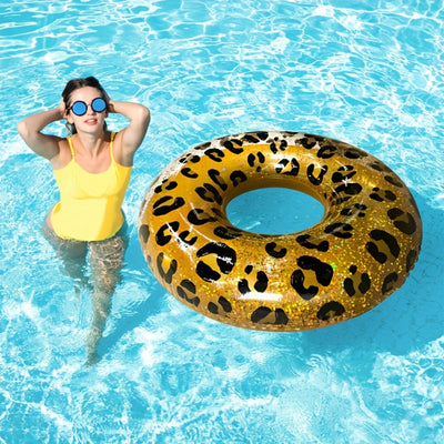 Leopard Pattern Swimming Ring, Adult Swimming Ring, Summer Swimming , Summer Beach Pool Ring Float, PVC  Swimming Ring (Air  Not