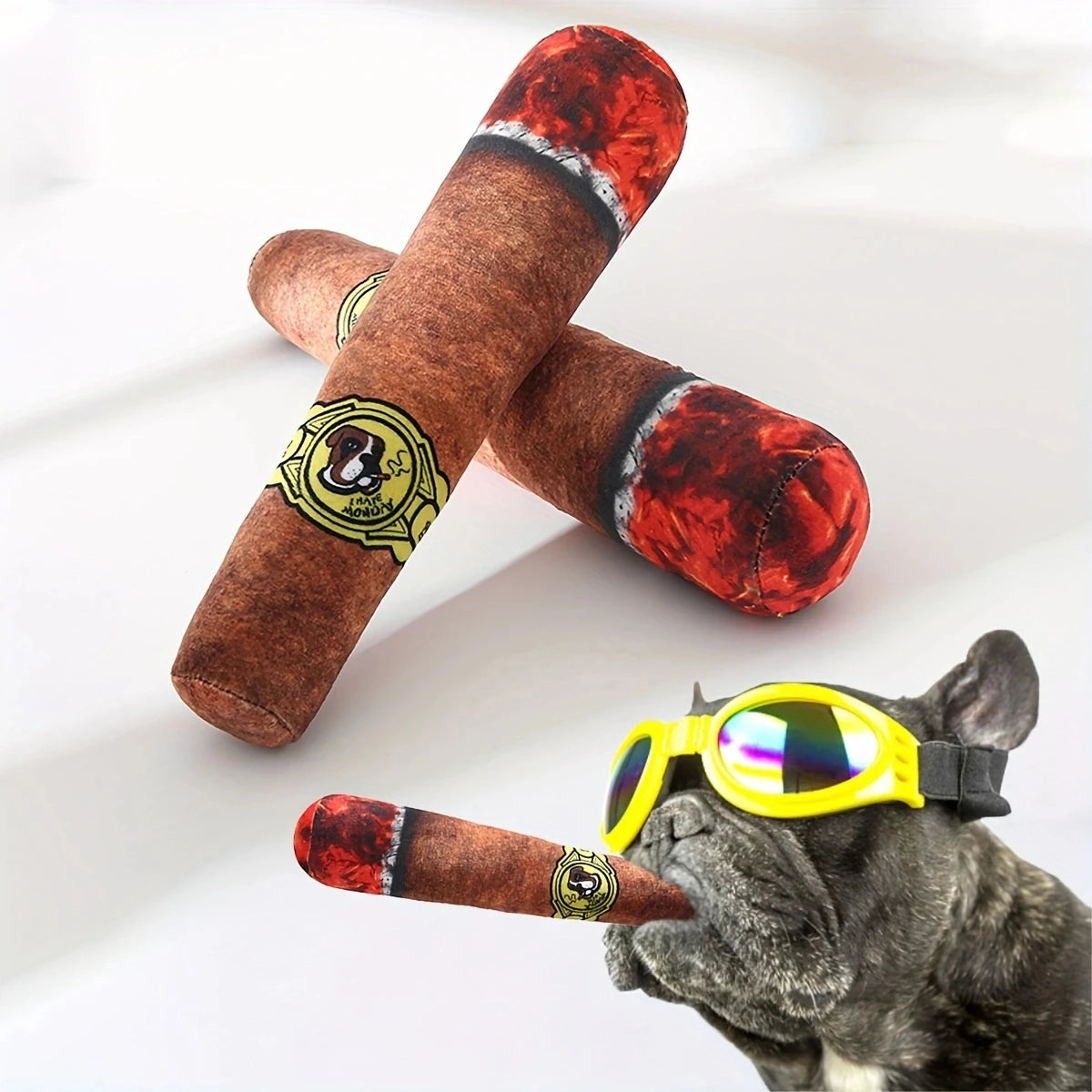 Funny Interactive Dog Toys - Cigar Design Plush Squeaky Pet Toys Grinding Teeth Creative Chew Toy For Small Medium Dog