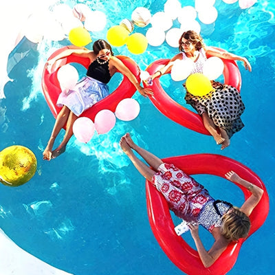 Adult Thickened PVC Water Inflatable Heart-shaped Swimming Ring, Summer Creative Pool Float