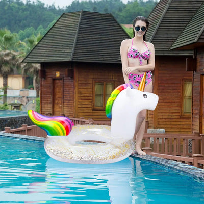 Swim Ring for Adults, for Adults and Swimming at the Beach, For Float, Inflatable, Ocean, Pool, Beach, Swimming, Glitter