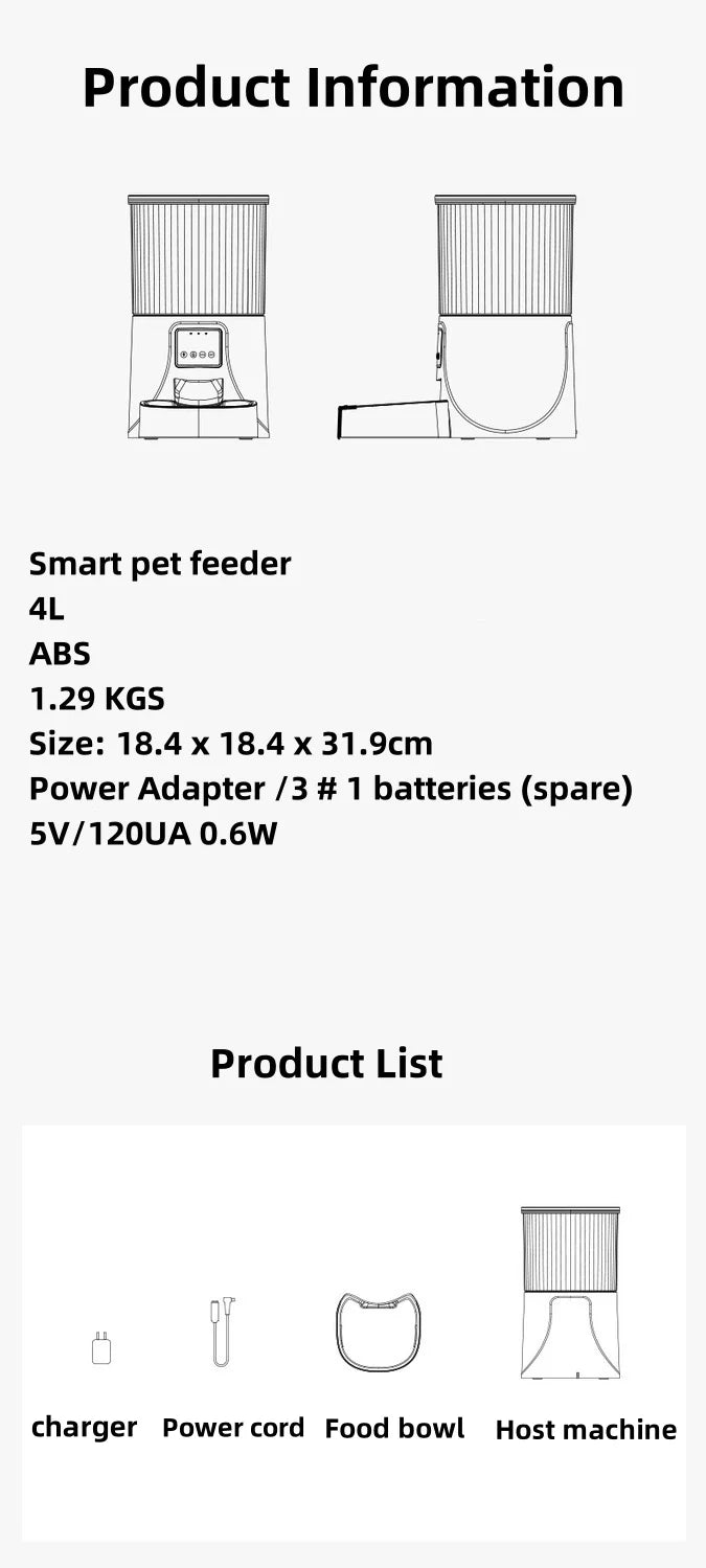 WiFi Smart Pet Feeder with Video