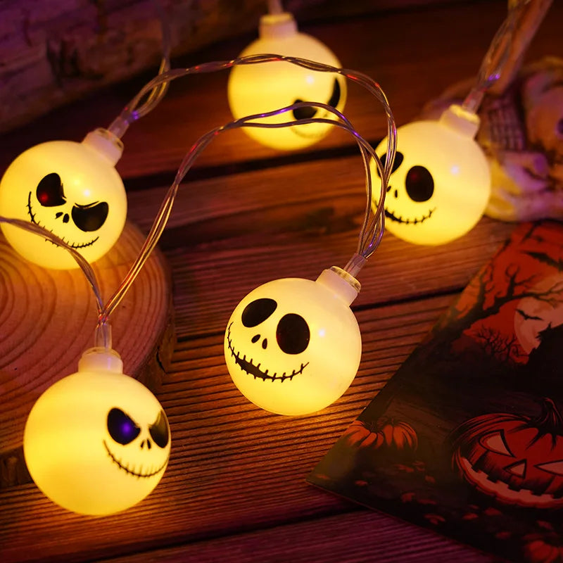 2024 Halloween Day Decoration Ghost String Lights LED Spooky Specter Fairy Lights Ghosts Battery Operated Party Indoor Decor 830