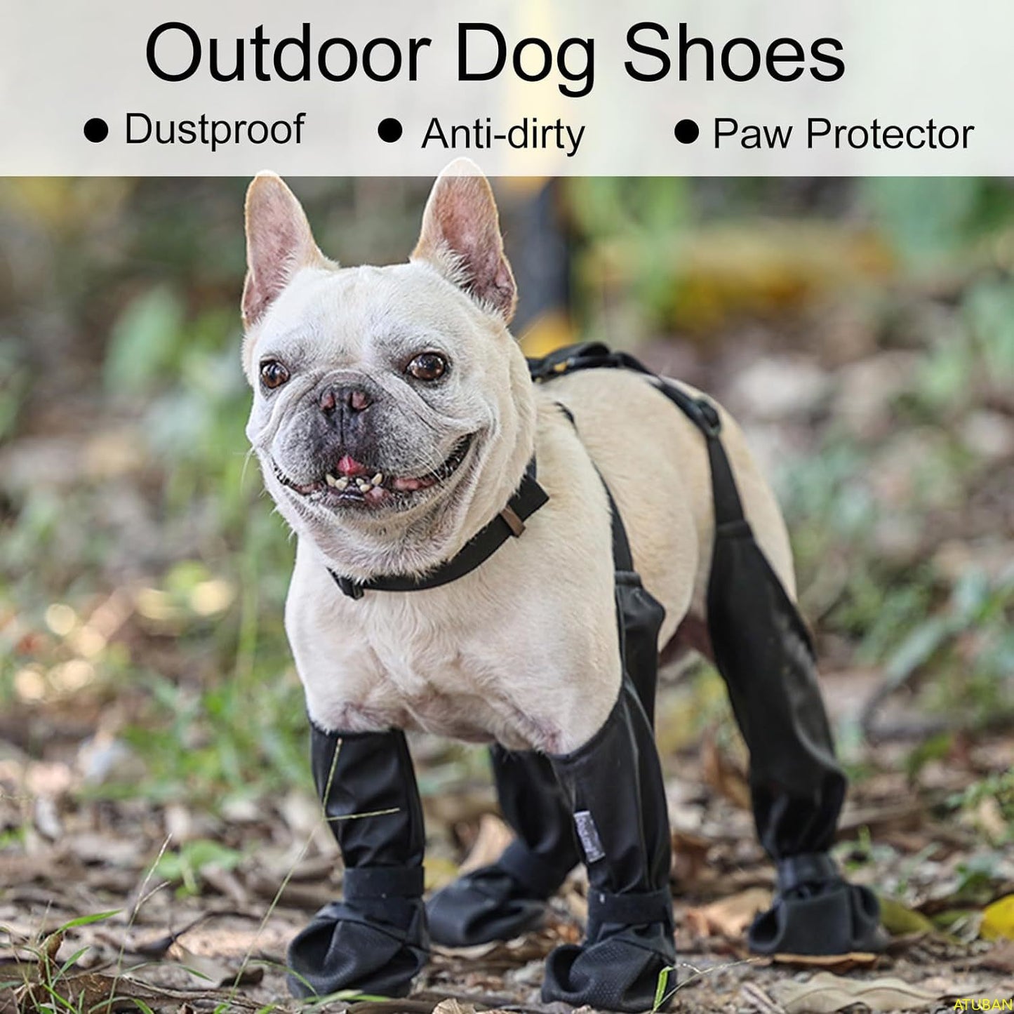 Waterproof Dog Boots Anti-Slip Dog Shoes,Rugged Rubber Sole,Pet Paw Protector, Dirty-Proof&Anti-Fall Dog Outdoor Walking Running