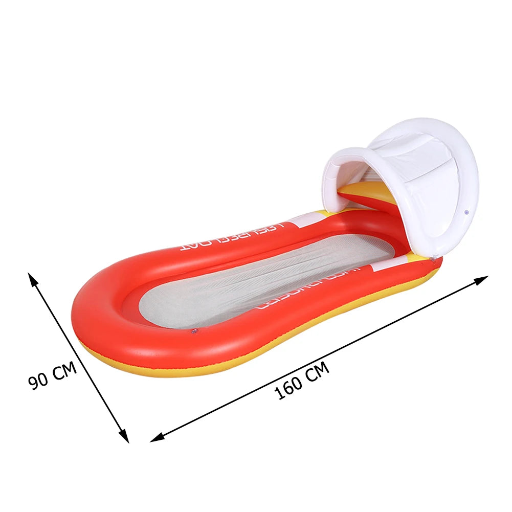 Inflatable Float Hammock floaties for adults Perfect for Poolside Lounging Swimming Pool Loungers Beds Foldable Striped Parties