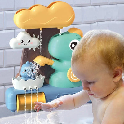 Children's Take A Shower Paddle Toys Cartoon Animals Dinosaurs Spin Water Spray Waterwheel Bath Toy Kids Delight Shower Toy Gift