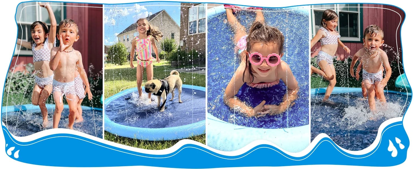 100-200cm Pet Sprinkler Pad Play Cooling Mat Swimming Pool Inflatable Water Spray Pad Mat Tub Summer Cool Dog Bathtub for Dogs