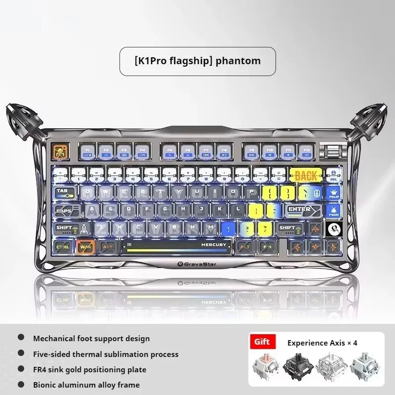 75k1 Pro Gaming  Mechanical Keyboard 79-Key Tri-Mode Connection Full-Key Hot-Swappable Aluminum Shell Fps Esports Games Keyboard