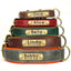 Customized PU Leather Nameplate Dog Collar Soft Padded Dogs Collars Free Engraving Name for Small Medium Large Dogs Adjustable