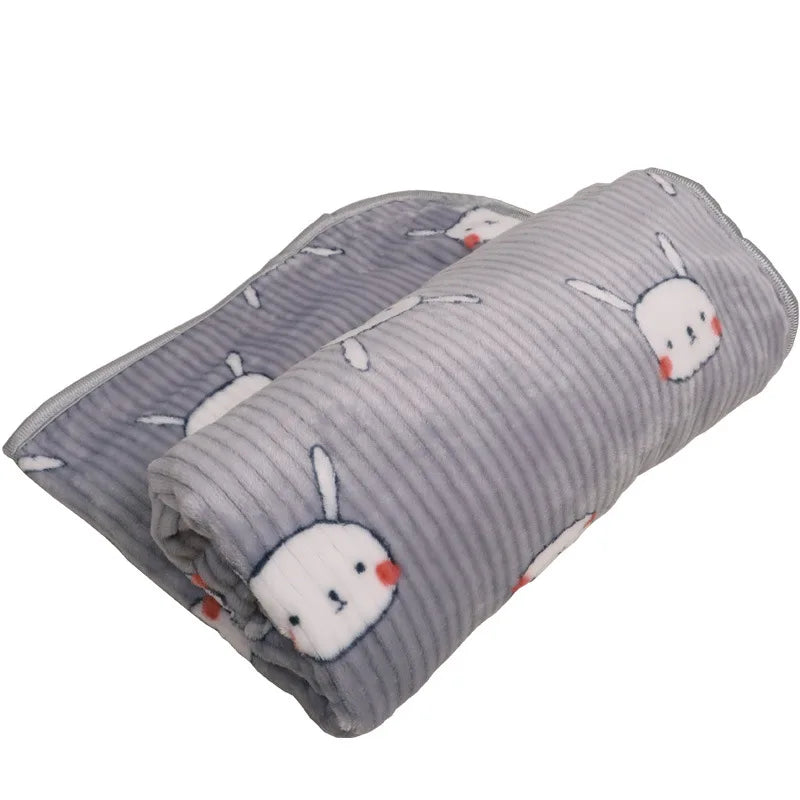 Soft Fluffy Flannel Dog Blanket Cute Cartoon Print Pet Bed Sheet Mat Warm Breathable Cat And Dog Sleeping Blankets Pet Supplies