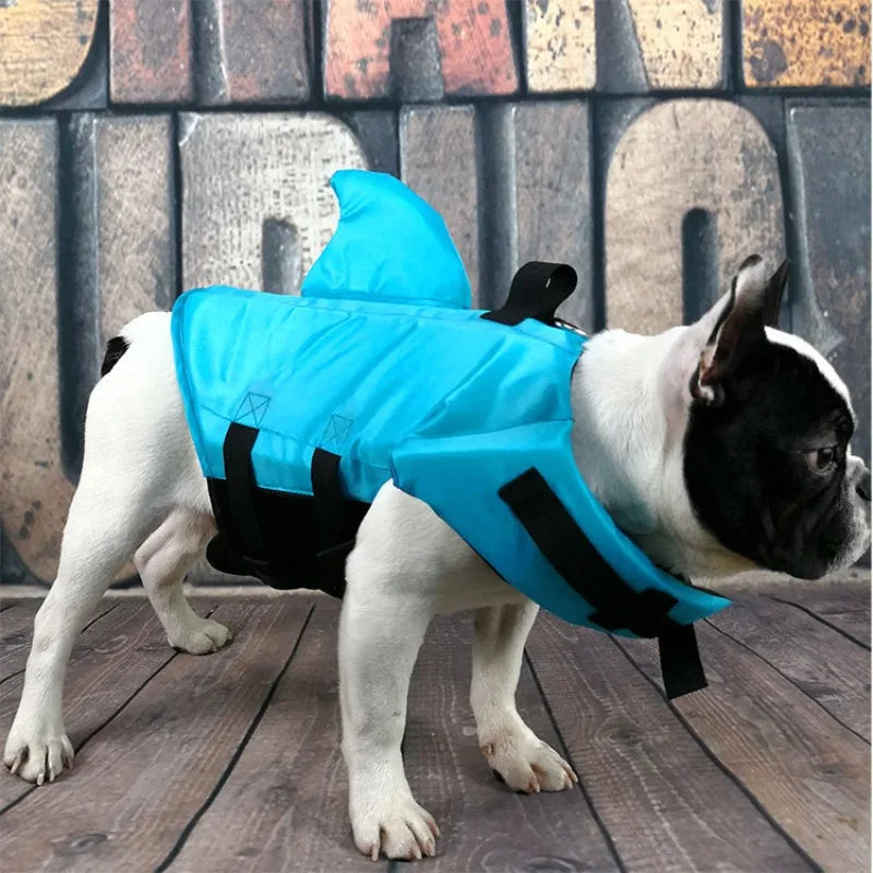 Dog Life Jacket Shark Fin Puppy Life Jacket Adjustable Dog Swimming Safety Jacket with Handle Dog Surfing Vest