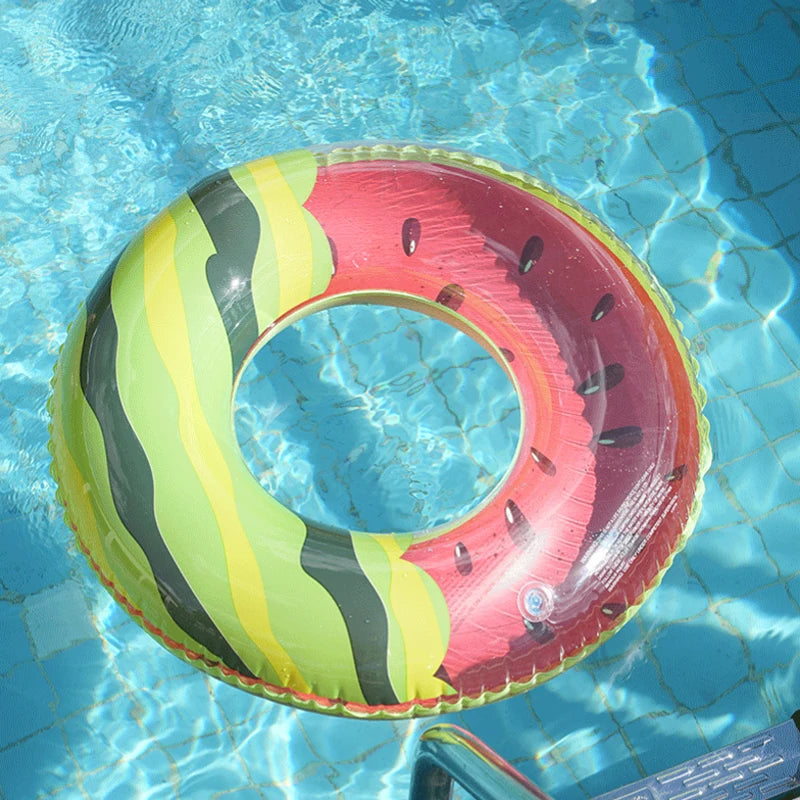 PVC Thickened Inflatable Adults Swimming Ring Fruit Lemon Swim Circle Pool Float Summer Beach Party Floating Circle on Water