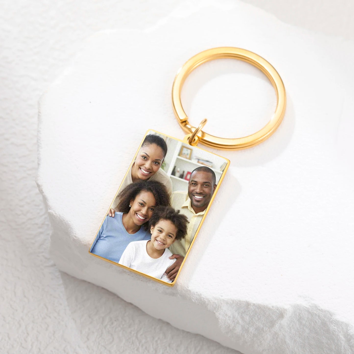 Print Demand Photo Keychain Personalized Custom Gift For Women Men Mother Father Dad Kid Child Family Stainless Steel Key Ring