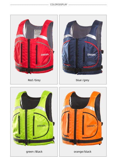 Kayak Life Vest for Men, Zippered Pockets, Reflector Whistle, Fishing Jacket, Buoyancy Aids for Adults, 120 kg