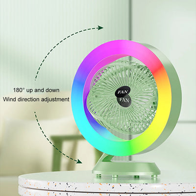 RGB Colorful Desktop Fan: Whisper - Quiet, Boasting Potent Wind Power in a Compact Design. The Ultimate Choice for Personal Cool