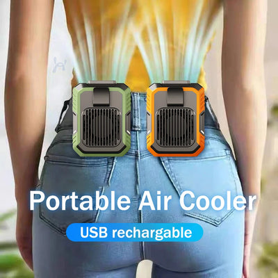 Portable Air Conditioner,Waist Clip Fan with 5-8H,Neck Fan,3 Speeds, USB Rechargeable,for Summer Outdoor Work Jobsite Hiking