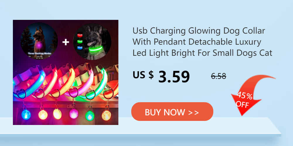 LED Glowing Dog Collar Adjustable Flashing Rechargea Luminous Collar Night Anti-Lost Dog Light HarnessFor Small Dog Pet Products