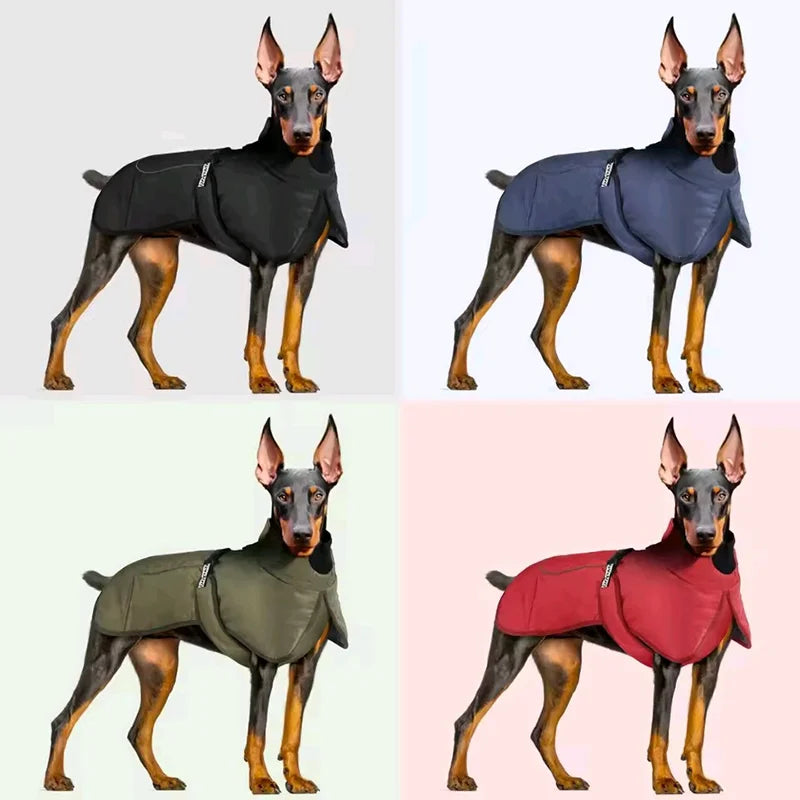 Doberman Autumn Winter Warm Clothes For Large Dogs Waterproof Big Dog Vest Jacket Thicken Pet Dog Coat Bulldog Labrador Outfits