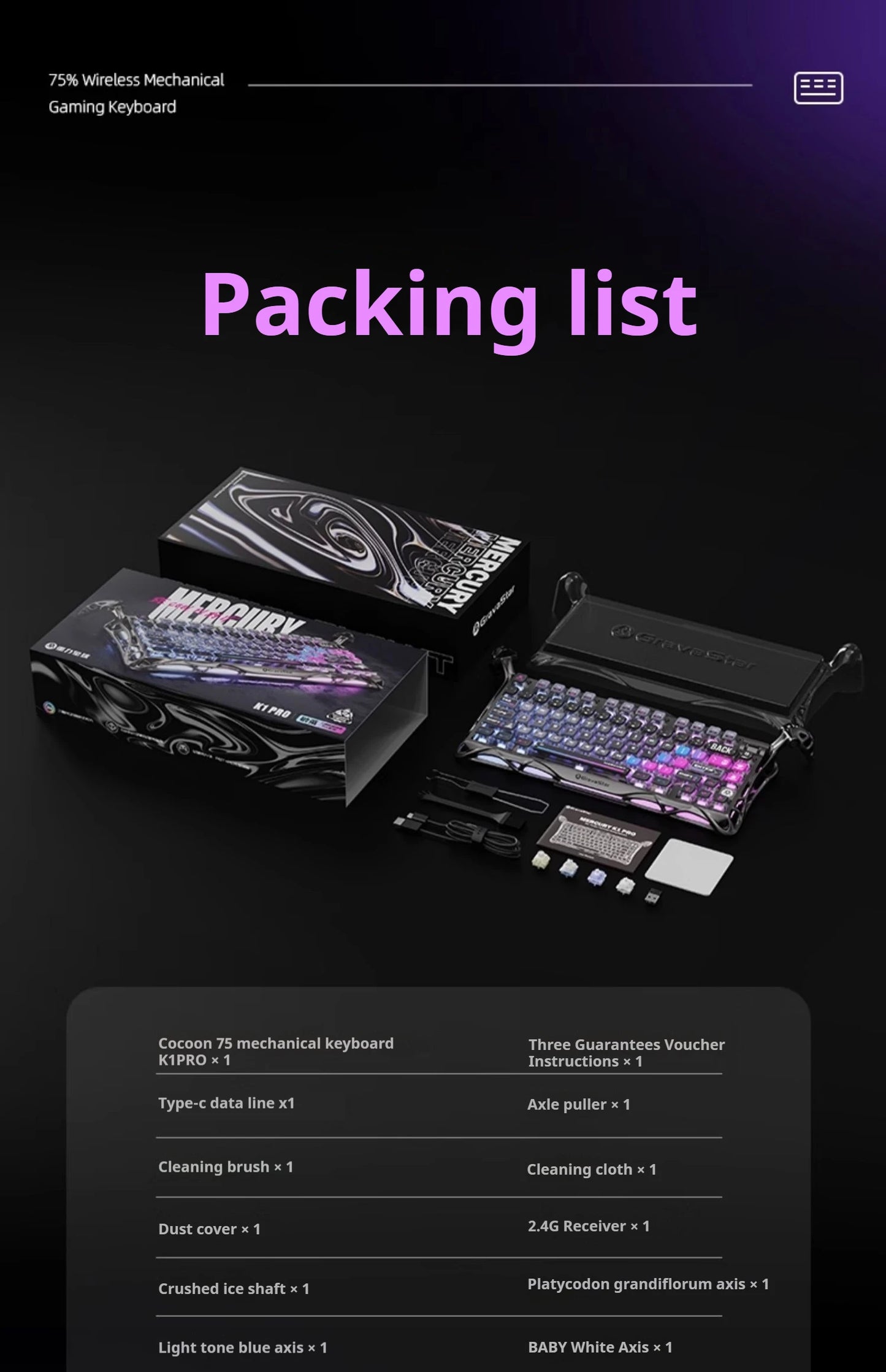 75k1 Pro Gaming  Mechanical Keyboard 79-Key Tri-Mode Connection Full-Key Hot-Swappable Aluminum Shell Fps Esports Games Keyboard