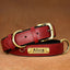 Customized PU Leather Nameplate Dog Collar Soft Padded Dogs Collars Free Engraving Name for Small Medium Large Dogs Adjustable