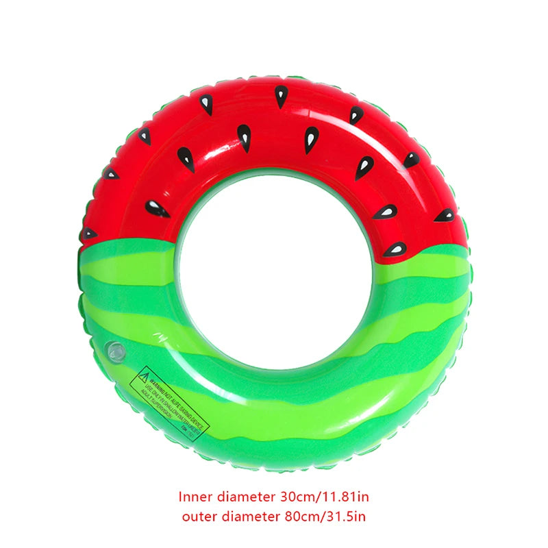 Watermelon Pattern Swimming Ring For Kids Adult Inflatable Mattress Pool Party Swimming Laps Summer Beach Float Water Sports