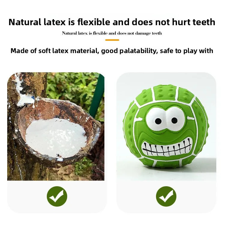 New Smiley Face Ball Latex Sound Toy Molar Teeth Cleaning Pet Latex Ball Dog Toy Pet Supplies