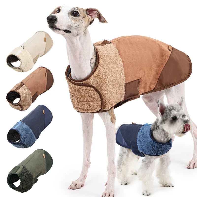 Winter Dogs Clothes Outdoor Cold Proof Warm Dog Jacket With Fleece Cotton Lining Double Sided Wearable Vest Puppy Clothing Coats