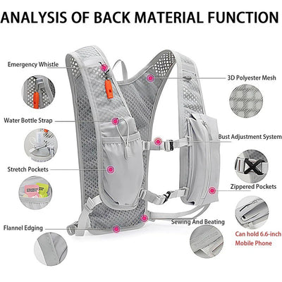 Cycling Sports Vest, Running, Hiking, Backpack, Breathable Bike, off-road Marathon, Water Bag Backpack