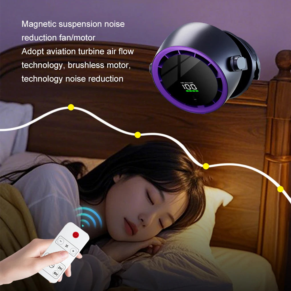 Digital Display Desktop Remote Control Fan 720 Degree Rotation Adjustable Clip-on Fan Office High Speed Turbine Powerful Fan