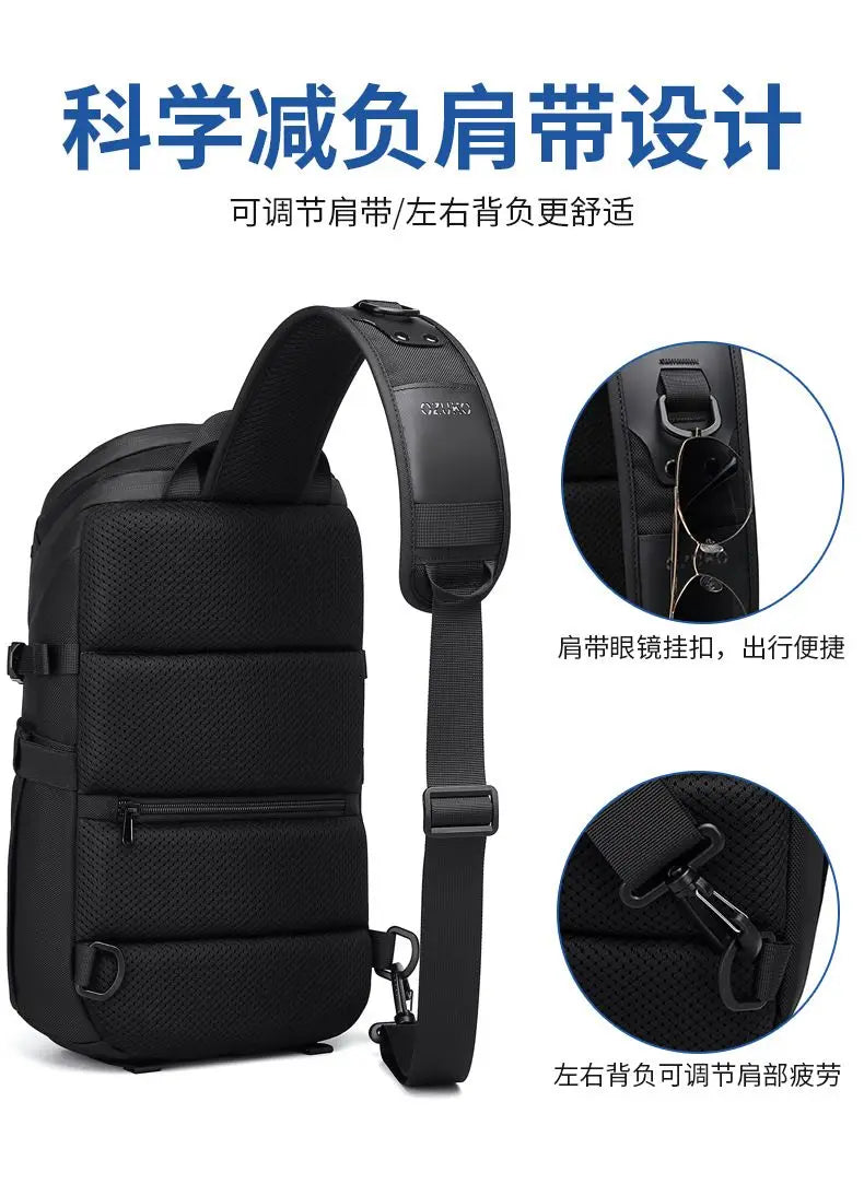 Ozuko Chest Bag Cross bag men Waterproof USB Man Crossbody Bag Anti-Theft Short Travel Messenger Sling Fashion Designer
