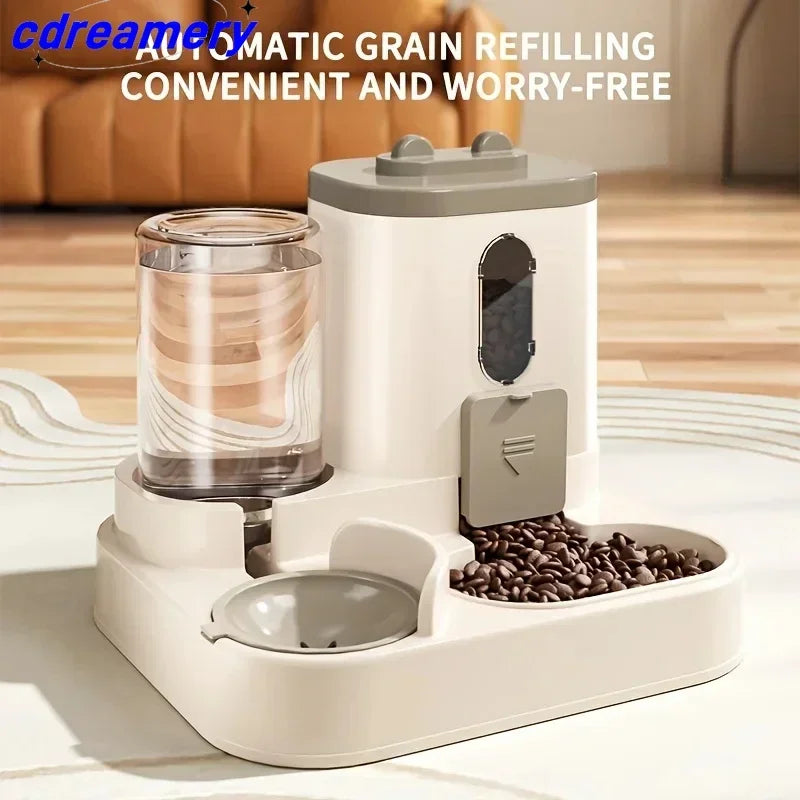 CDY 2in 1 Cat Food Dispenser Water and Food Integrated Fully Automatic Cat Food Feeding and Water Dispenser Cute Water Dispenser