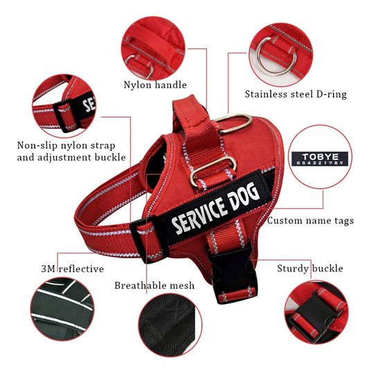 Nylon Dog Harness Personalized Reflective Pet Harness For Small Medium Large Dogs Breathable Mesh Pad Dog Harness No Pull