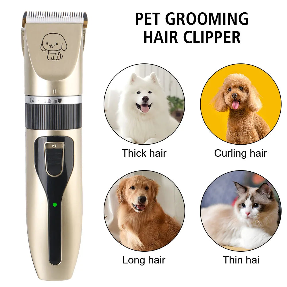 For Rabbit Dog Cat Puppy Grooming Clipper Cutter Pet Hair Clipper Pet Supplies Electric Scissors Haircut Trimmer Shaver Set