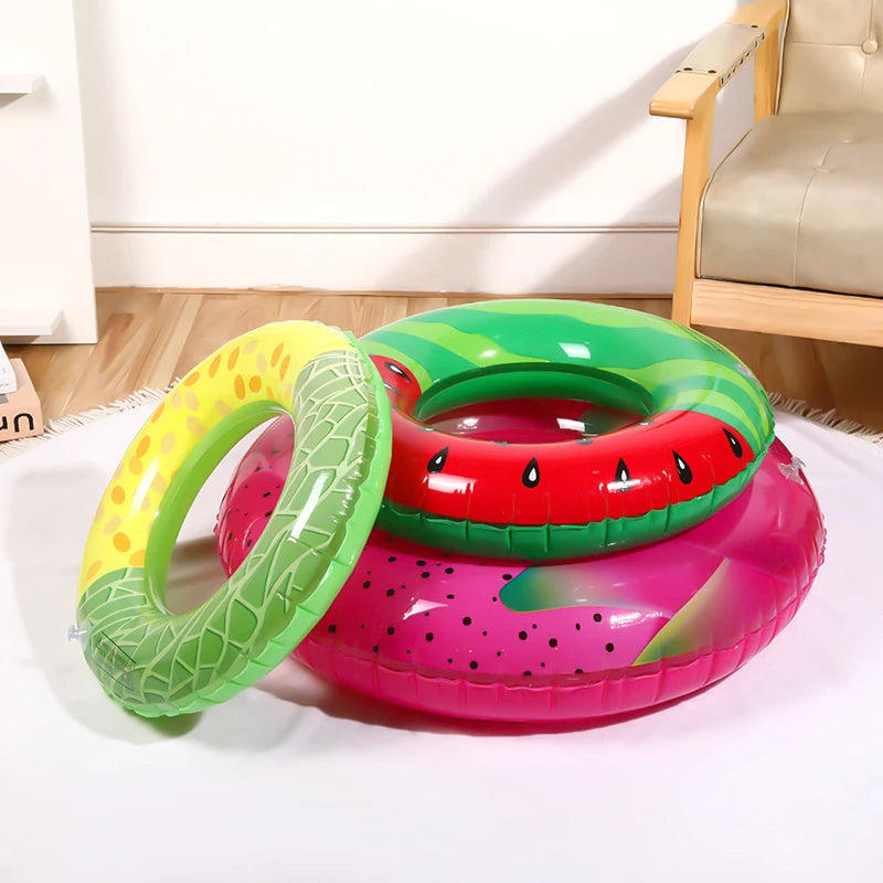 Watermelon Pattern Swimming Ring For Kids Adult Inflatable Mattress Pool Party Swimming Laps Summer Beach Float Water Sports