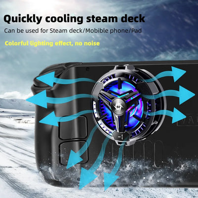 New Cooling Fan For Steam Deck/Game Console/Mobile Phone/Pad Easy Install With Temperature Display