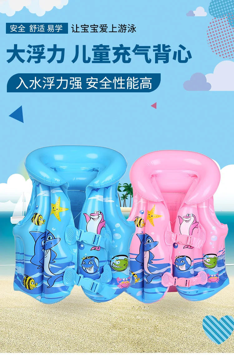 Children's Cartoon Swimming Buoyancy Vest Small and Medium-sized Unisex Swimming Equipment Professional Inflatable Life Jackets