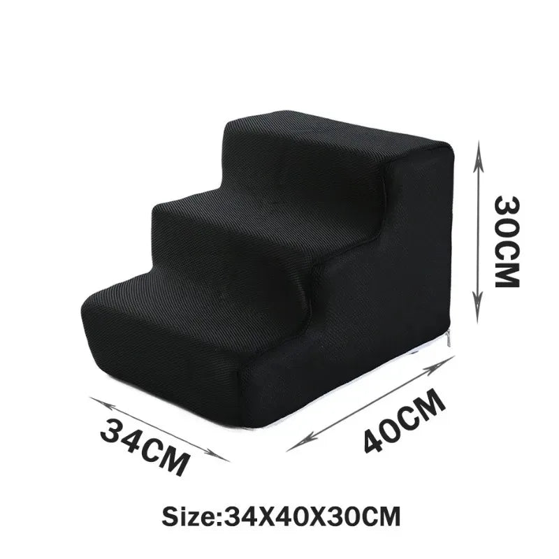 Removable Washable Anti Slip Foldable Pet Dog Cat Stairs High Elasticity Sponge Dog Training Stairs Cat Bed Stairs Play Stairs